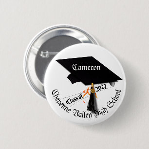 Cap Diploma Class of 2027 Graduation 2 Inch Round Button