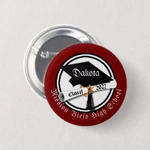 Cap Diploma Class of 2027 Graduation 2 Inch Round Button