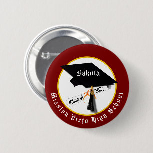 Cap Diploma Class of 2027 Graduation 2 Inch Round Button