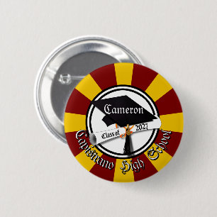 Cap Diploma Class of 2027 Graduation 2 Inch Round Button