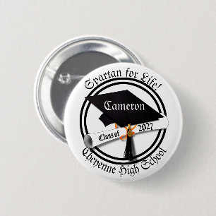 Cap Diploma Class of 2027 Graduation 2 Inch Round Button