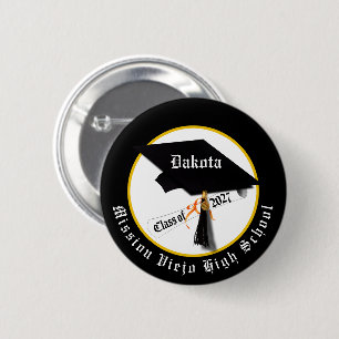 Cap Diploma Class of 2027 Graduation 2 Inch Round Button