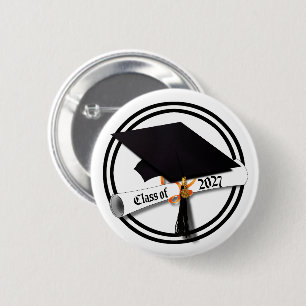 Cap Diploma Class of 2027 Graduation 2 Inch Round Button