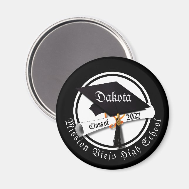 Cap Diploma Class of 2027 Graduation Magnet (Front/Back)