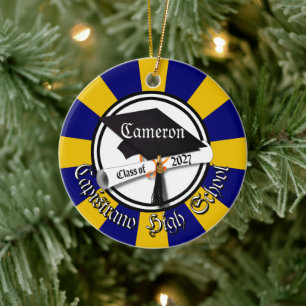 Cap Diploma Class of 2027 Photo Graduation Ceramic Ornament