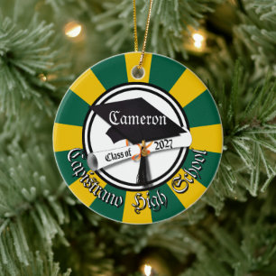 Cap Diploma Class of 2027 Photo Graduation Ceramic Ornament