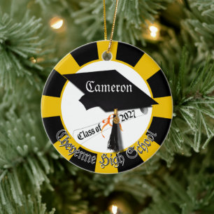 Cap Diploma Class of 2027 Photo Graduation Ceramic Ornament