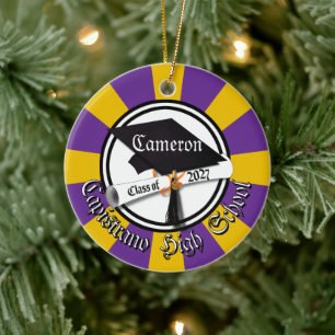 Cap Diploma Class of 2027 Photo Graduation Ceramic Ornament