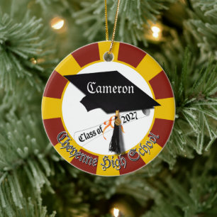 Cap Diploma Class of 2027 Photo Graduation Ceramic Ornament