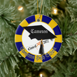 Cap Diploma Class of 2027 Photo Graduation Ceramic Ornament