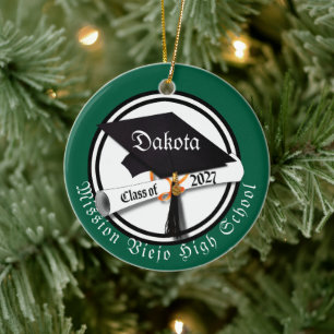 Cap Diploma Class of 2027 Photo Graduation Ceramic Ornament