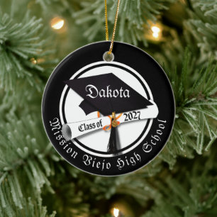 Cap Diploma Class of 2027 Photo Graduation Ceramic Ornament