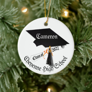 Cap Diploma Class of 2027 Photo Graduation Ceramic Ornament