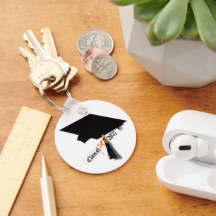 Cap Diploma Class of 2027 Photo Graduation Keychain