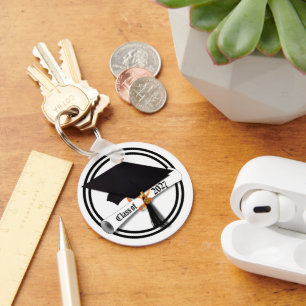 Cap Diploma Class of 2027 Photo Graduation Keychain