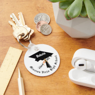 Cap Diploma Class of 2027 Photo Graduation Keychain