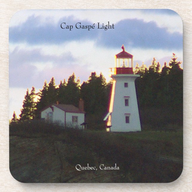 Cap Gaspe Light set of 6 plastic coasters (Front)
