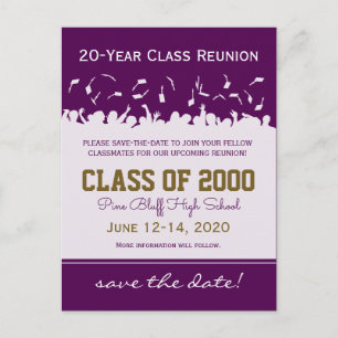 Cap & Gown Class Reunion Save-the-Date Postcard