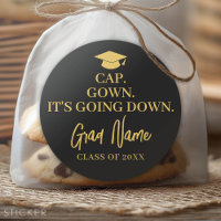Cap Gown It's Going Down - Grad Name - Black Gold