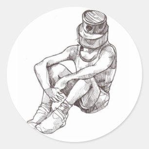 CAP head Classic Round Sticker