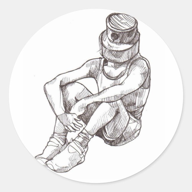 CAP head Classic Round Sticker (Front)