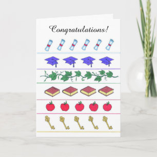 Cap symbol lines graduation customizable card