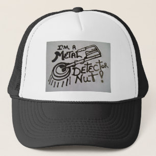 Cap with metal detector design on front of it.