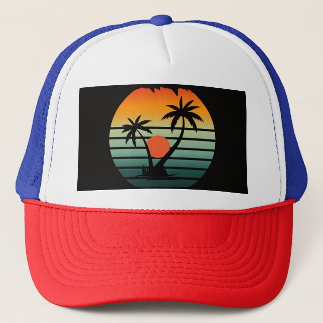 Cap with sun and tree design that looks very attra (Front)