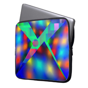 Capa de laptop colorida, com envelope torto, azul sleeve