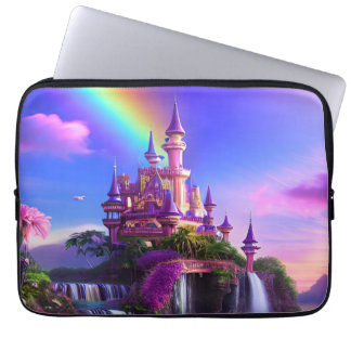 Capa para laptop com paisagem mágica de castelo sleeve