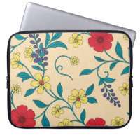 Capa para laptop Floral Vintage com Hibiscos