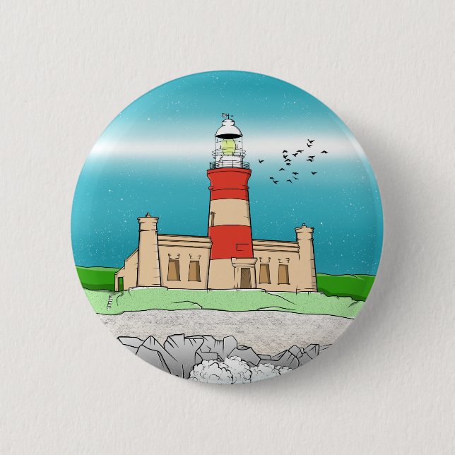 Cape Agulhas Lighthouse 2 Inch Round Button (Front)