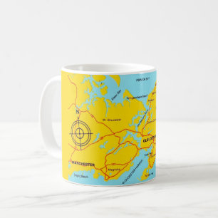 Cape Ann Gloucester Map Mug