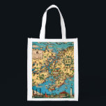 Cape Ann Gloucester Reusable Gift Bag<br><div class="desc">A colourful vintage map of Cape Ann Gloucester repurposed on a REUSABLE gift / tote / grocery bag.</div>