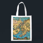 Cape Ann Gloucester Reusable Gift Bag<br><div class="desc">A colourful vintage map of Cape Ann Gloucester repurposed on a REUSABLE gift / tote / grocery bag.</div>