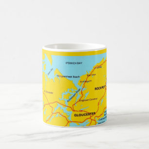 Cape Ann Massachusetts Map Coffee Mug