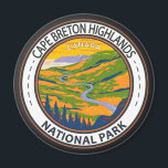 Cape Breton Highlands National Park Canada Badge Magnet<br><div class="desc">Cape Breton Highlands National Park vector design. The park is the first national park in the Atlantic provinces of Canada. It consists of mountains,  valleys,  waterfalls,  and rocky coastlines.</div>