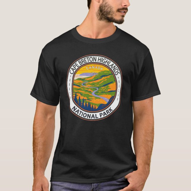 Cape Breton Highlands National Park Canada Badge T-Shirt (Front)