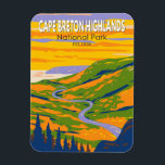 Cape Breton Highlands National Park Canada Travel Magnet<br><div class="desc">Cape Breton Highlands National Park vector design. The park is the first national park in the Atlantic provinces of Canada. It consists of mountains,  valleys,  waterfalls,  and rocky coastlines.</div>