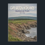 Cape Breton Highlands National Park Canada Vintage Postcard<br><div class="desc">Cape Breton Highlands National Park vector design. The park is the first national park in the Atlantic provinces of Canada. It consists of mountains,  valleys,  waterfalls,  and rocky coastlines.</div>