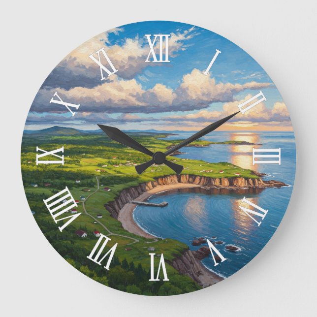 Cape Breton Island Canada Large Clock (Front)