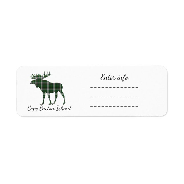 Cape Breton Island moose address label (Front)