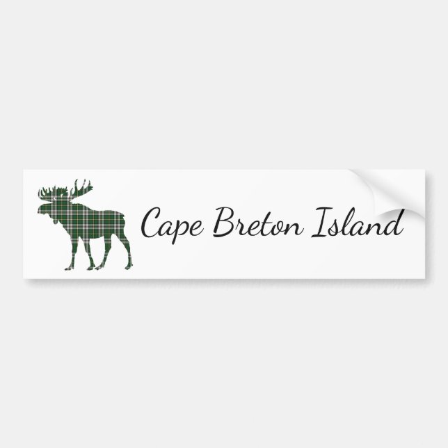 Cape Breton Island moose tartan bumper sticker (Front)