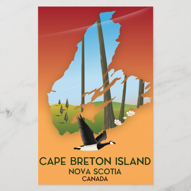 Cape Breton Island nova Scotia Canada map (Front)