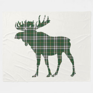 Cape Breton Tartan Custom Moose green Plaid Fleece Blanket