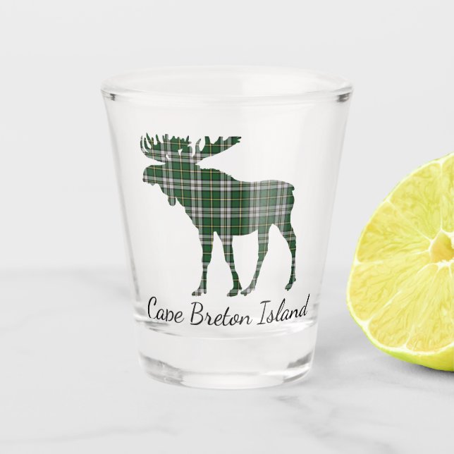 Cape Breton tartan moose plaid shot glass (Front)