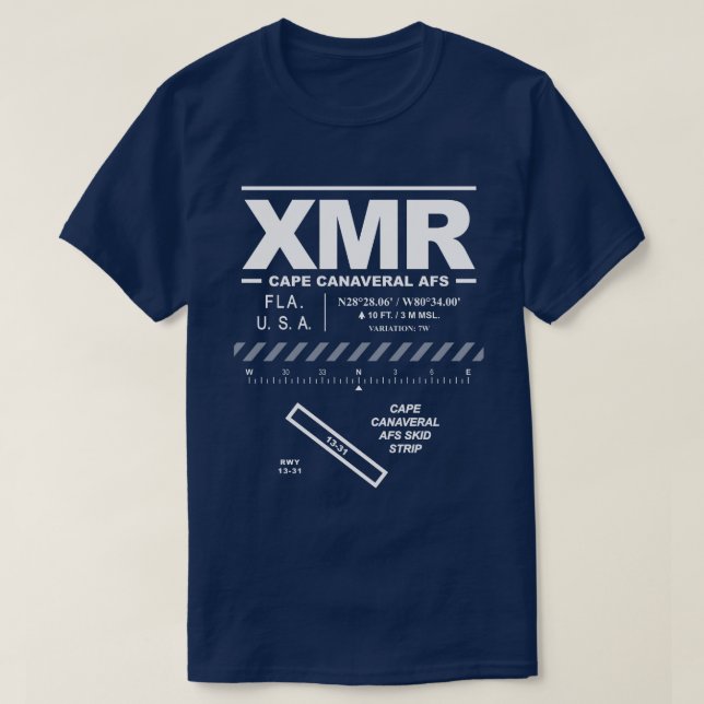 Cape Canaveral AFS Air Force Station XMR T-Shirt (Design Front)