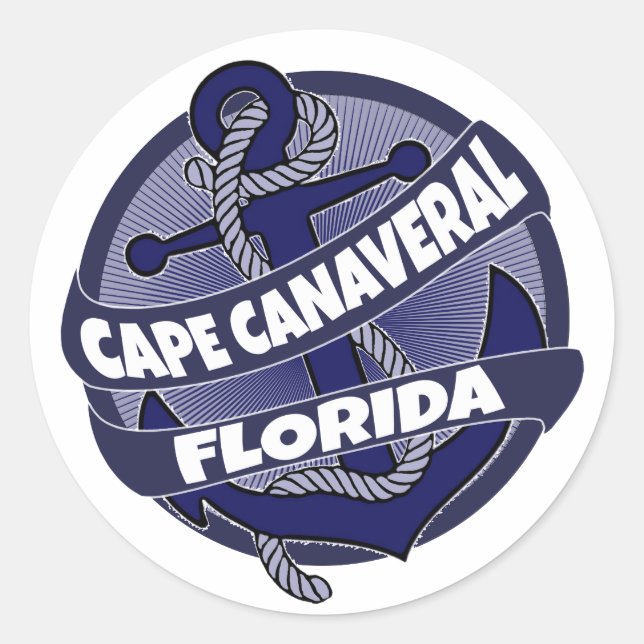 Cape Canaveral Florida anchor swirl stickers (Front)