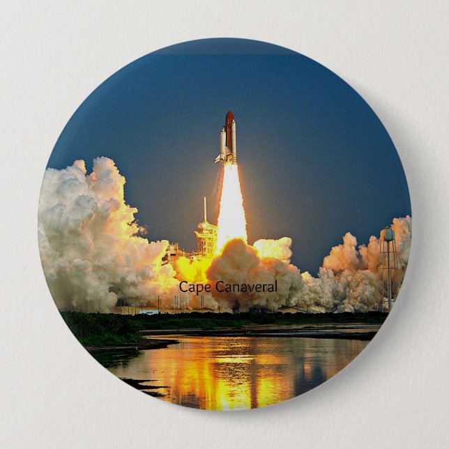 Cape Canaveral Florida Launch Pad 4 Inch Round Button (Front)