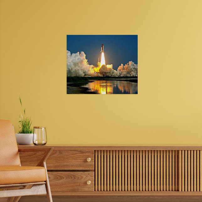 Cape Canaveral Launch Pad Labelled Poster (Living Room 2)
